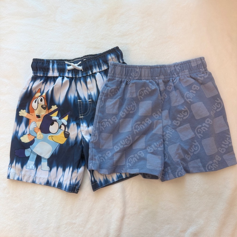Bluey Shorts & Swim Trunks Set Kids 3T Blue Excellent Tie Dye 2pc Pack